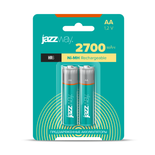 Аккумулятор AA/HR6 NI-MH 2700мА.ч предзаряженный BL-2 (блист.2шт) JAZZway 5007840